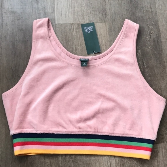 NWT soft velour Crop top sports bra size medium - Picture 1 of 5